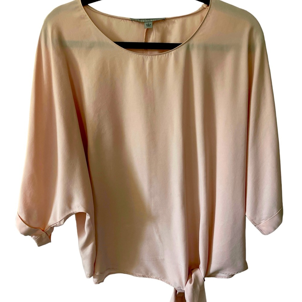 Marc New York/Andrew Mark pink front tie flowy blend pullover top